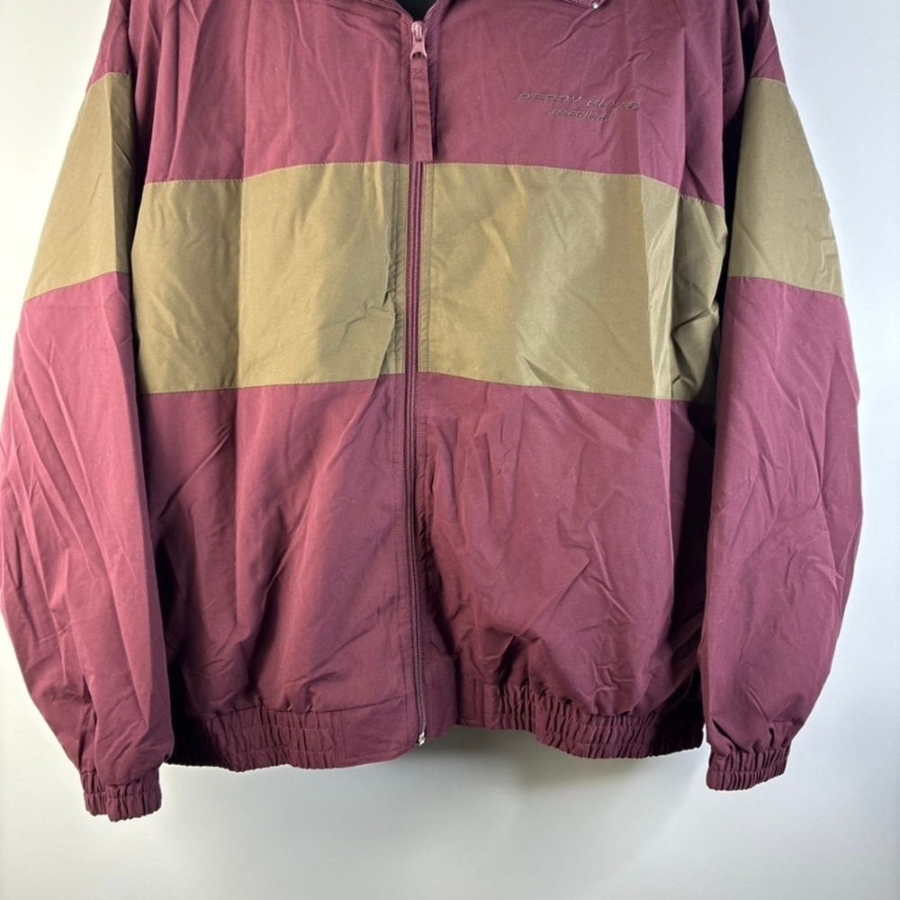 Perry Ellis America Active Mens XL Windbreaker Jacket Burgundy Olive Colorblock - Picture 9 of 16